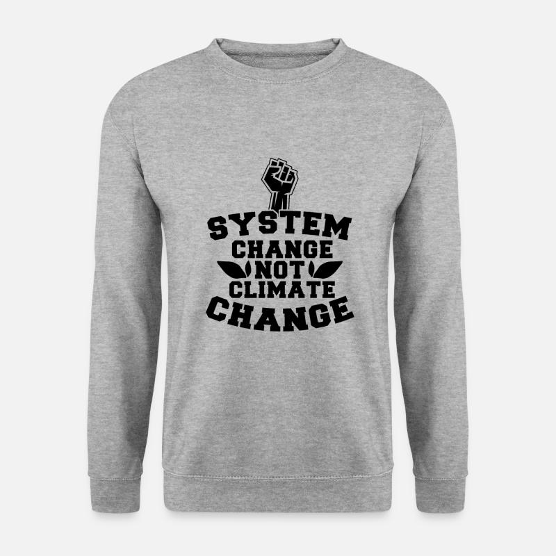 System Change Not Climate Change - Unisex Pullover - Weißgrau meliert
