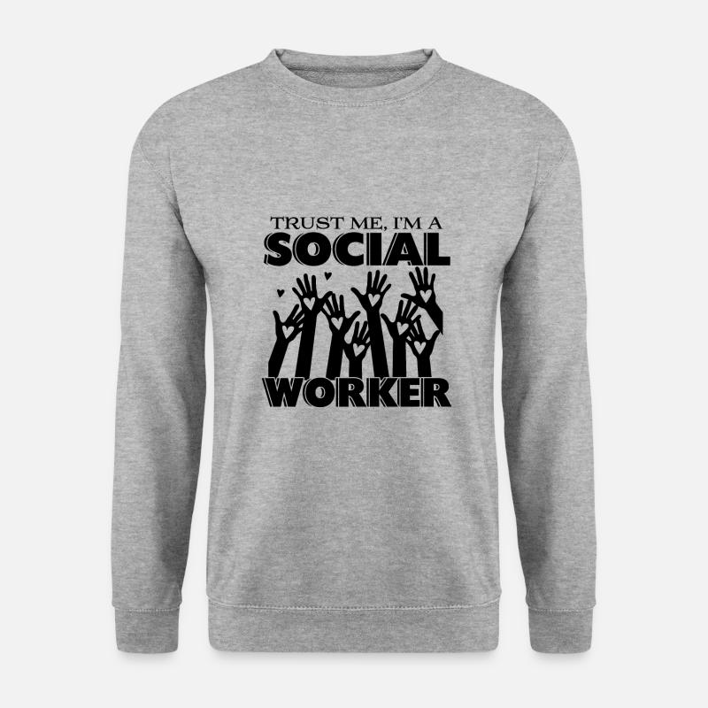 Social Worker Profession Job Title Gift - Unisex Pullover - Weißgrau meliert