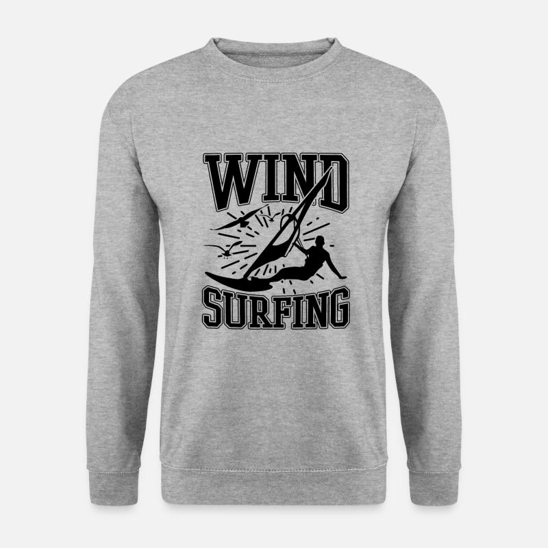Windsurfing Windsurfer - Unisex Pullover - Weißgrau meliert