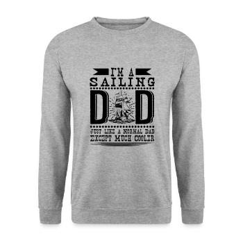 Cool Sailing Dad Funny Sailor Quotes - Unisex Sweatshirt - salt & pepper - Front - Alina (178cm) & Michal (187cm)