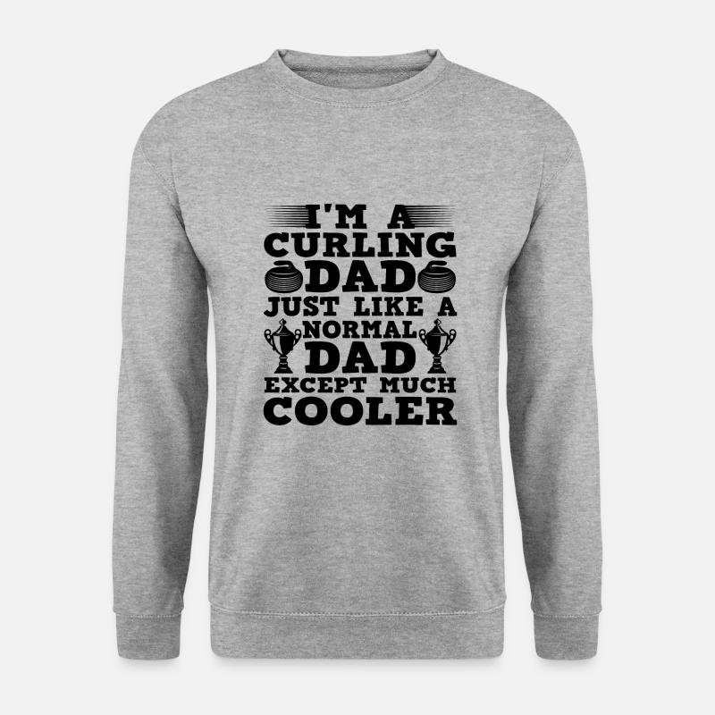 Cool Curling Dad - Unisex Pullover - Weißgrau meliert