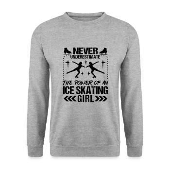 The Power Of An Ice Skating Girl - Unisex Pullover - Weißgrau meliert - Vorne - Alina (178cm) & Michal (187cm)
