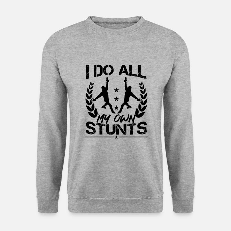 I Do All My Own Stunts Funny Figure Skating - Unisex Pullover - Weißgrau meliert