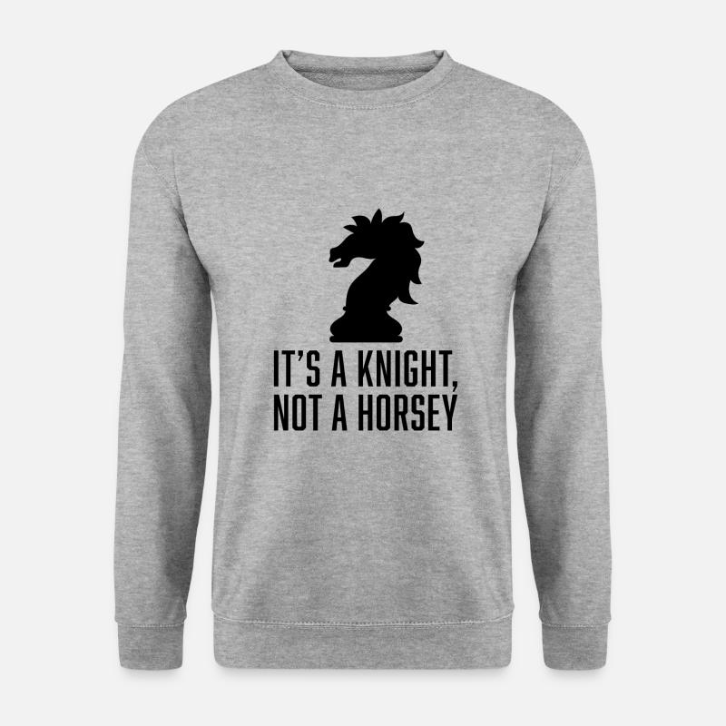 It's A Knight Not A Horsey - Unisex Pullover - Weißgrau meliert