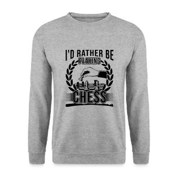 I'd Rather Be Playing Chess - Unisex Sweatshirt - salt & pepper - Front - Alina (178cm) & Michal (187cm)