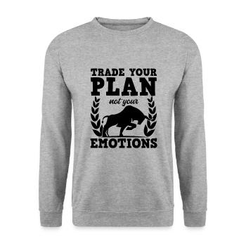 Trade Your Plan Not Your Emotions Funny Trader - Unisex Sweatshirt - salt & pepper - Front - Alina (178cm) & Michal (187cm)