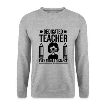 Dedicated Teacher Even From A Distance - Unisex Pullover - Weißgrau meliert - Vorne - Alina (178cm) & Michal (187cm)