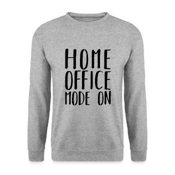 Home Office Mode On Humor Remote Work - Unisex Sweatshirt - salt & pepper - Front - Alina (178cm) & Michal (187cm)