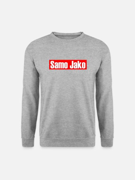 Samo Jako - Unisex Pullover - Weißgrau meliert