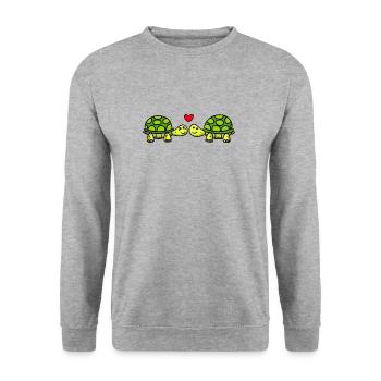 Tortoises - Unisex Sweatshirt - salt & pepper - Front - Alina (178cm) & Michal (187cm)