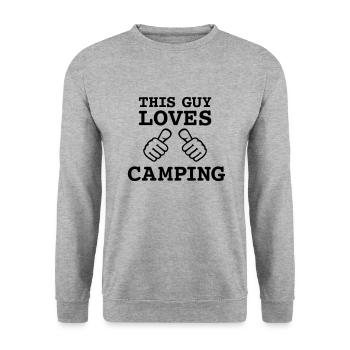 Camping - Unisex Pullover - Weißgrau meliert - Vorne - Alina (178cm) & Michal (187cm)