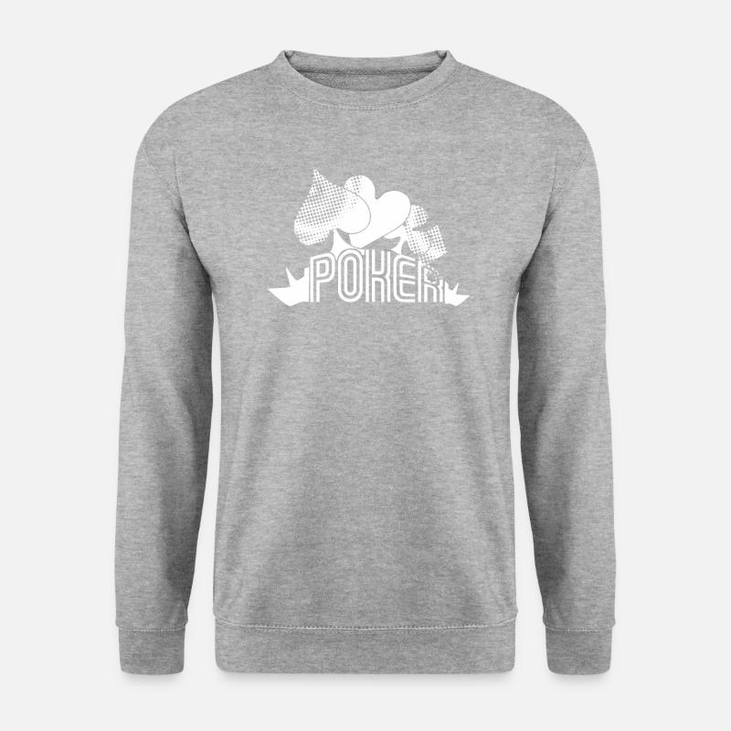 Poker - Unisex Pullover - Weißgrau meliert