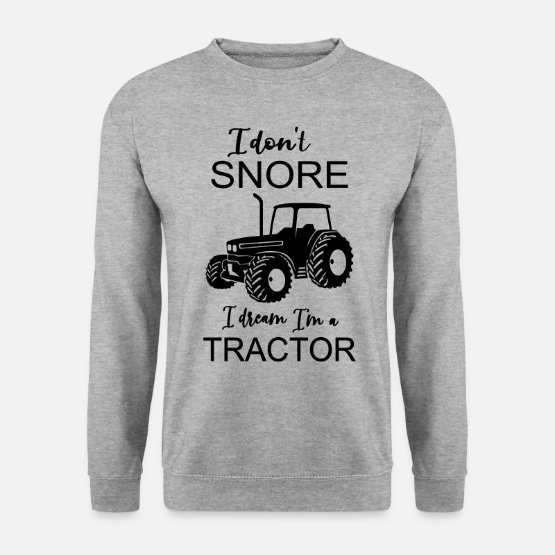 Traktor Trecker Landwirt Bauer Geschenk lustig - Unisex Pullover - Weißgrau meliert