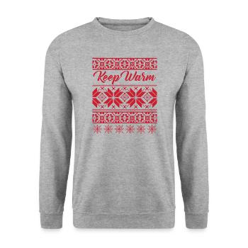 Norwegian Pattern No.01 - Unisex Sweatshirt - salt & pepper - Front - Alina (178cm) & Michal (187cm)