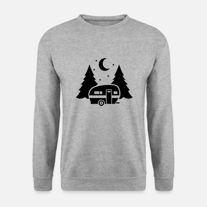 Wohnwagen - Unisex Pullover - Weißgrau meliert