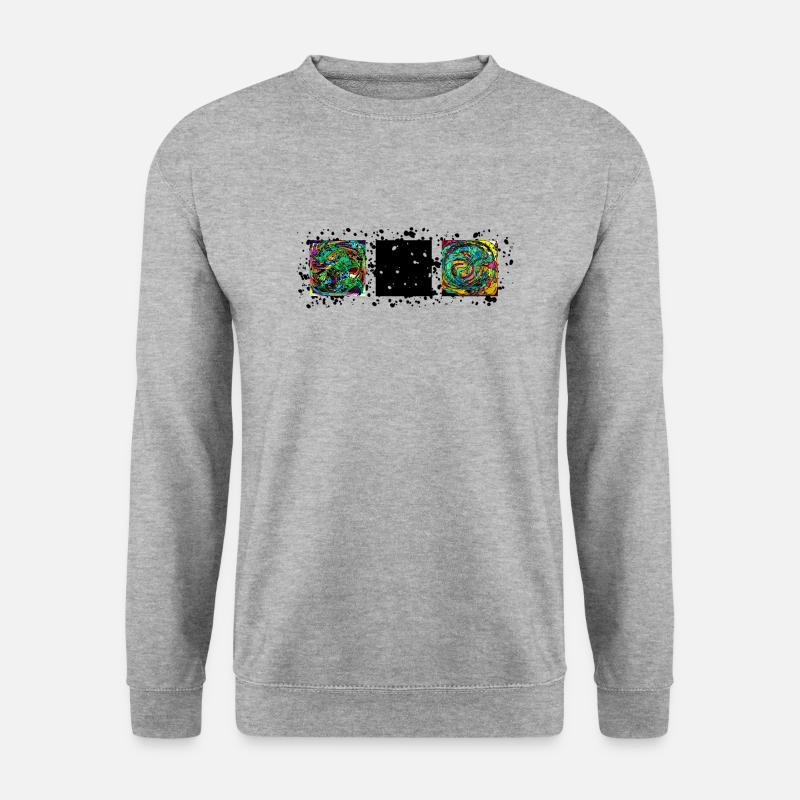 Quadrat, Viereck, Rahmen - Unisex Pullover - Weißgrau meliert