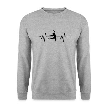 Tanzen - Herzschlag, HipHop, Breakdance, Puls - Unisex Pullover - Weißgrau meliert - Vorne - Alina (178cm) & Michal (187cm)
