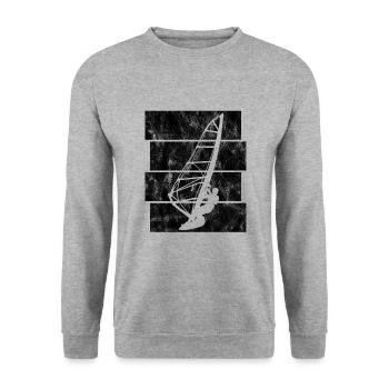 Windsurfing Windsurfer Retro Windsurfing Surfing - Unisex Sweatshirt - salt & pepper - Front - Alina (178cm) & Michal (187cm)