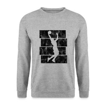 Basketteur basket-ball basket-ball - Sweat-shirt Unisexe - gris chiné - Devant - Alina (178cm) & Michal (187cm)