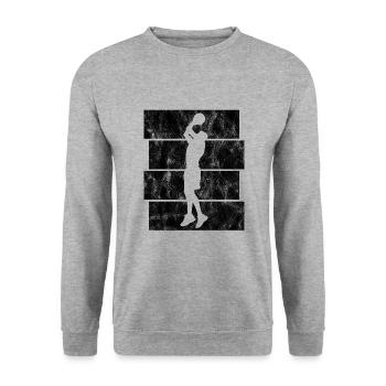 Basket basket basket basketball basketteur basketteur - Sweat-shirt Unisexe - gris chiné - Devant - Alina (178cm) & Michal (187cm)