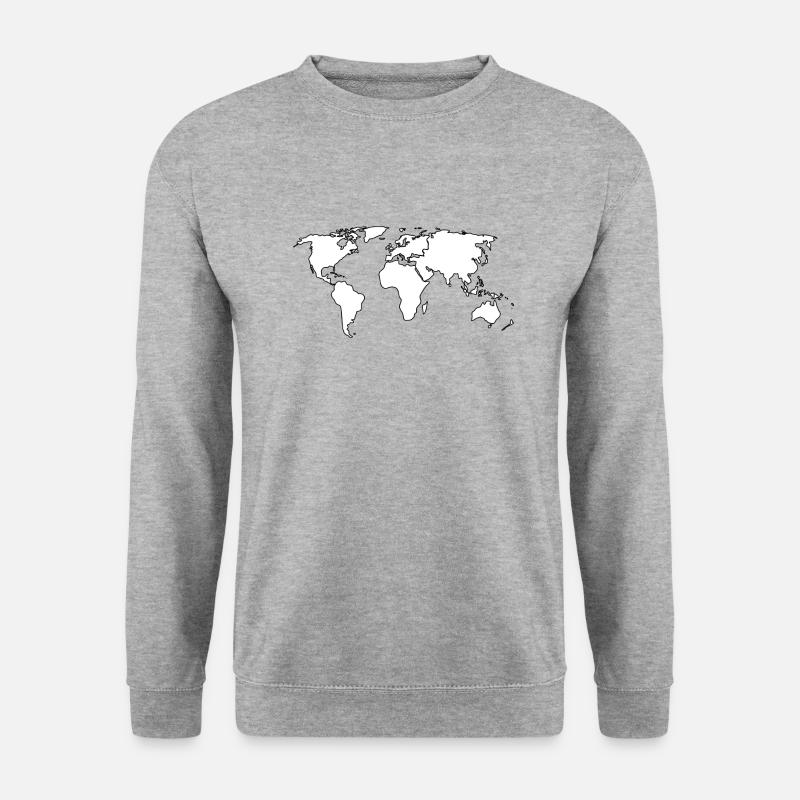 World - Unisex Pullover - Weißgrau meliert