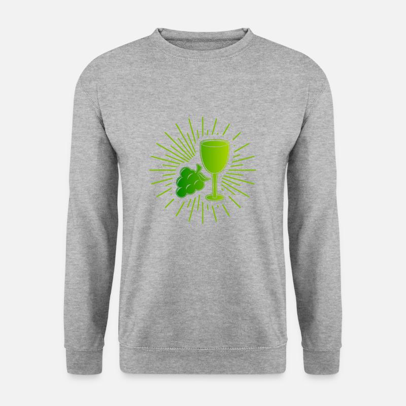 Weinrebe Weinglas - Unisex Pullover - Weißgrau meliert