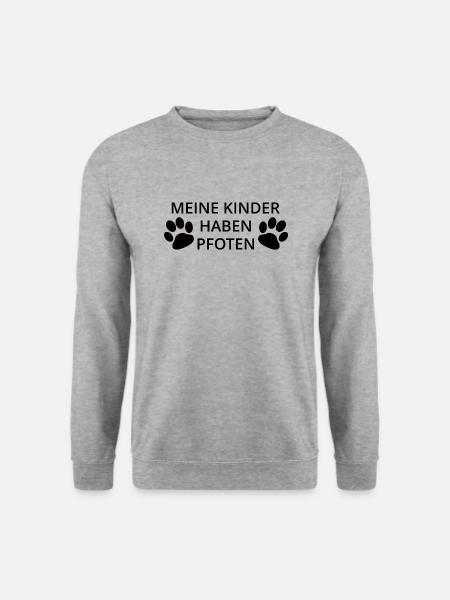 Meine Kinder haben Pfoten - Unisex Pullover - Weißgrau meliert