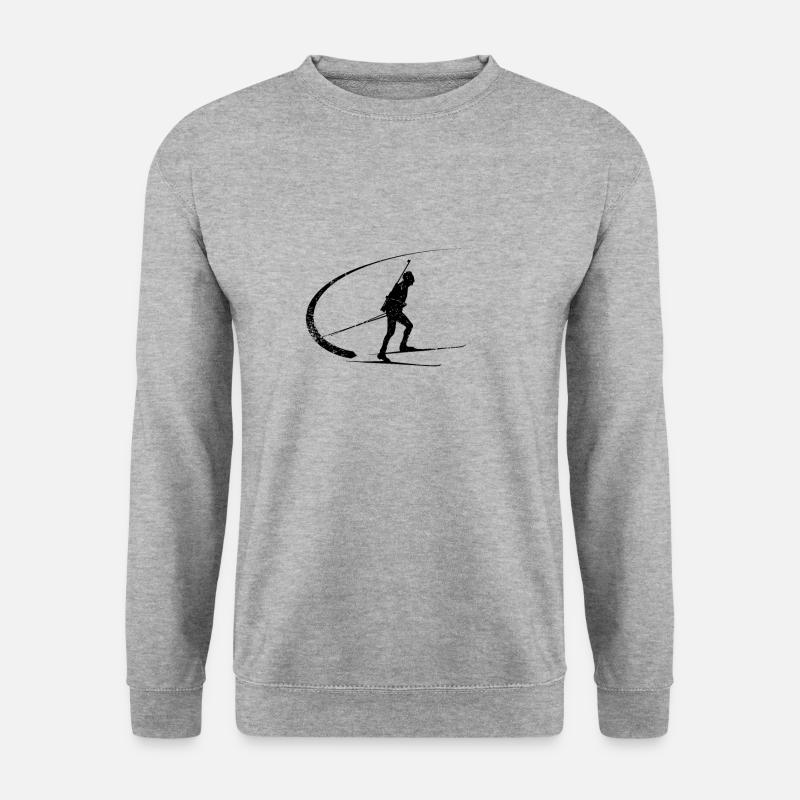 Biathlon Leidenschaft - Unisex Pullover - Weißgrau meliert