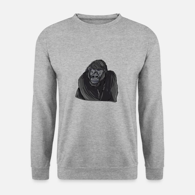 Gorilla - Unisex Pullover - Weißgrau meliert