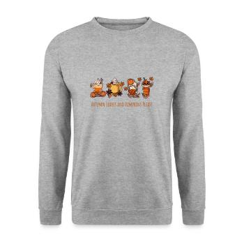 Autumn leaves and pumpkin autumn - Unisex Sweatshirt - salt & pepper - Front - Alina (178cm) & Michal (187cm)