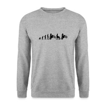 Motocross Evolution gute Besserung geschenk - Unisex Pullover - Weißgrau meliert - Vorne - Alina (178cm) & Michal (187cm)