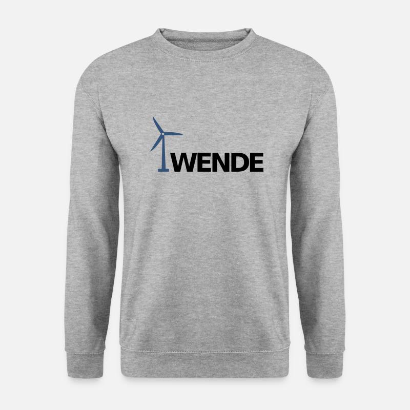 Energiewende Gruen Nachhaltig - Unisex Pullover - Weißgrau meliert