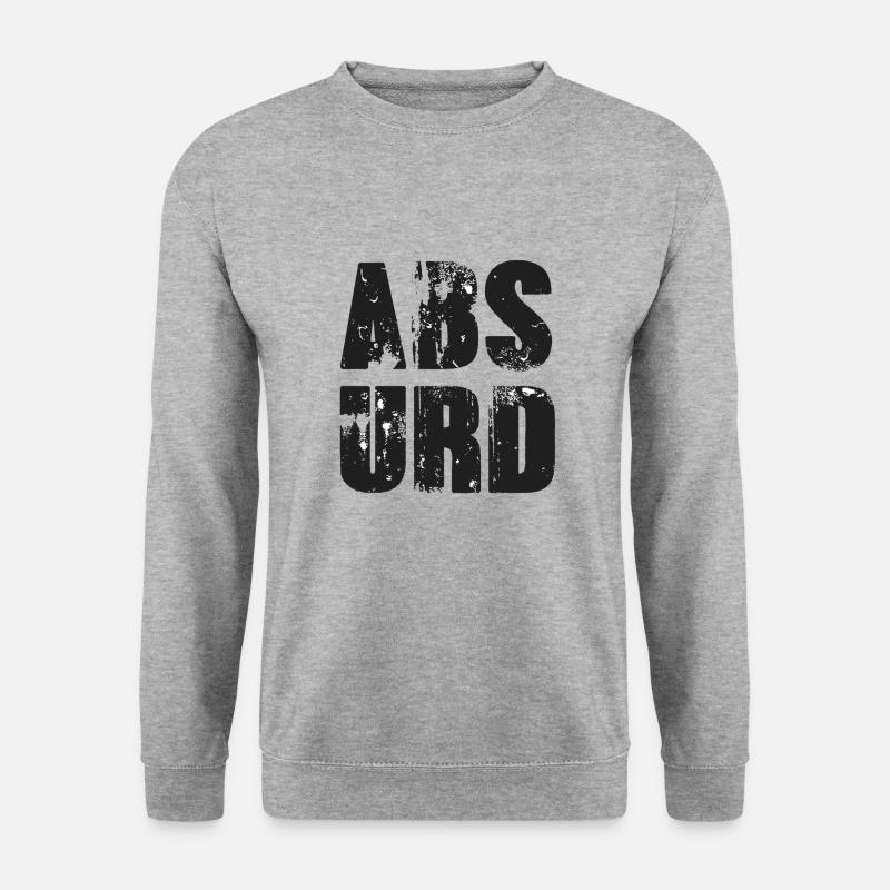 ABSURD, Geschenk, Geburtstag, Chaos, Unreal Spruch - Unisex Pullover - Weißgrau meliert
