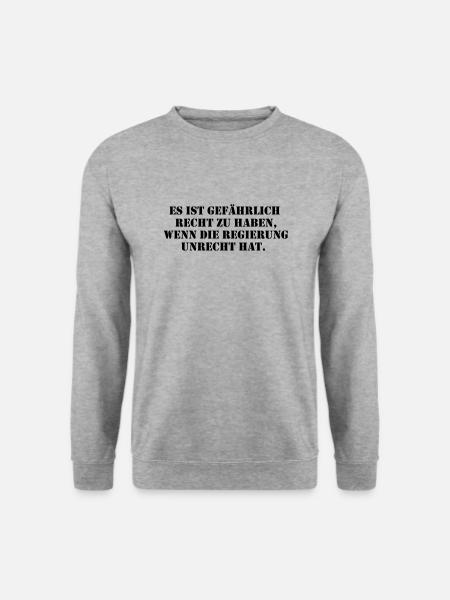 Es ist gefährlich Recht - Unisex Pullover - Weißgrau meliert