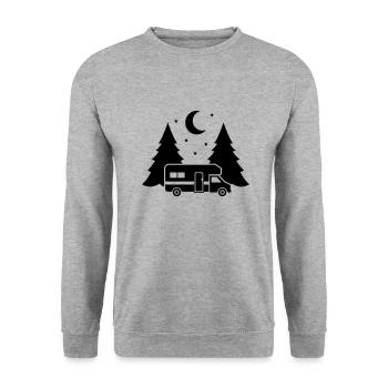 Wohnmobil - Unisex Pullover - Weißgrau meliert - Vorne - Alina (178cm) & Michal (187cm)