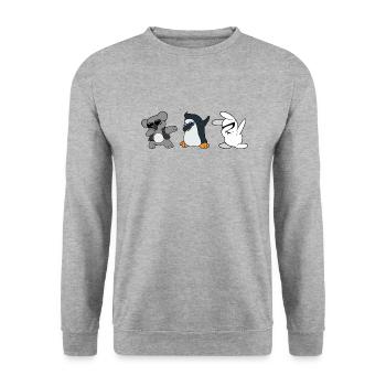 Dabbing Dab Koala Bear Penguin Lapin Lapin - Sweat-shirt Unisexe - gris chiné - Devant - Alina (178cm) & Michal (187cm)