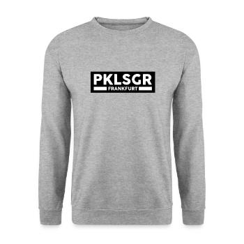 PKLSGR Frankfurt am Main Fussball Bembel - Unisex Pullover - Weißgrau meliert - Vorne - Alina (178cm) & Michal (187cm)