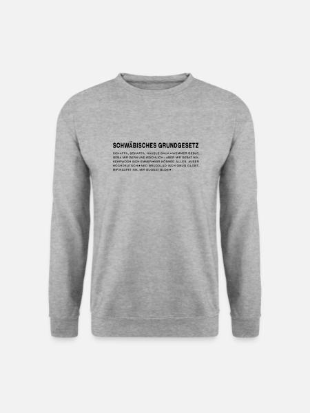 Schwäbisches Grundgesetz - Unisex Pullover - Weißgrau meliert