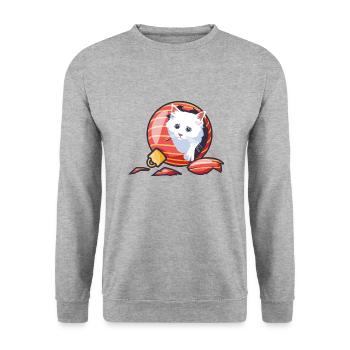 Cat Kitten Christmas - Unisex Sweatshirt - salt & pepper - Front - Alina (178cm) & Michal (187cm)