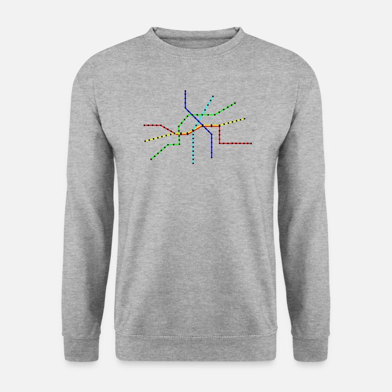 Liniennetzplan / Fahrplan / Straßenbahn - Unisex Pullover - Weißgrau meliert