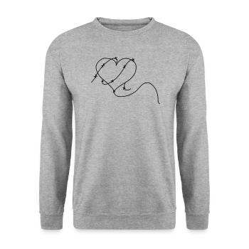 vulnerable heart - Unisex Sweatshirt - salt & pepper - Front - Alina (178cm) & Michal (187cm)