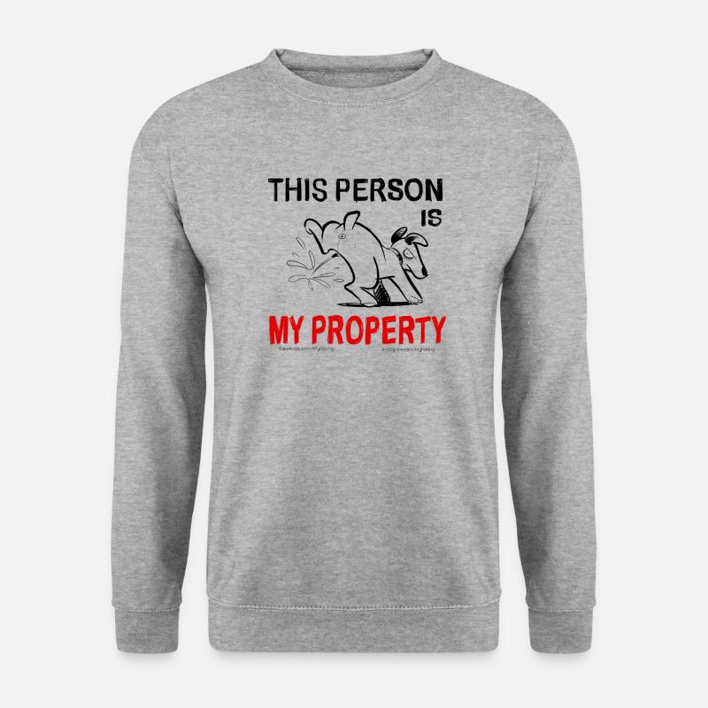Hund und Eigentum - Unisex Pullover - Weißgrau meliert