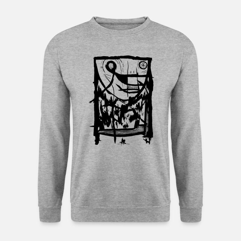 INK Block eins - Unisex Pullover - Weißgrau meliert