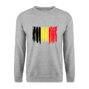 Belgium Flag Vintage Belgian Flag Distressed Look - Unisex Sweatshirt - salt & pepper - Front - Alina (178cm) & Michal (187cm)