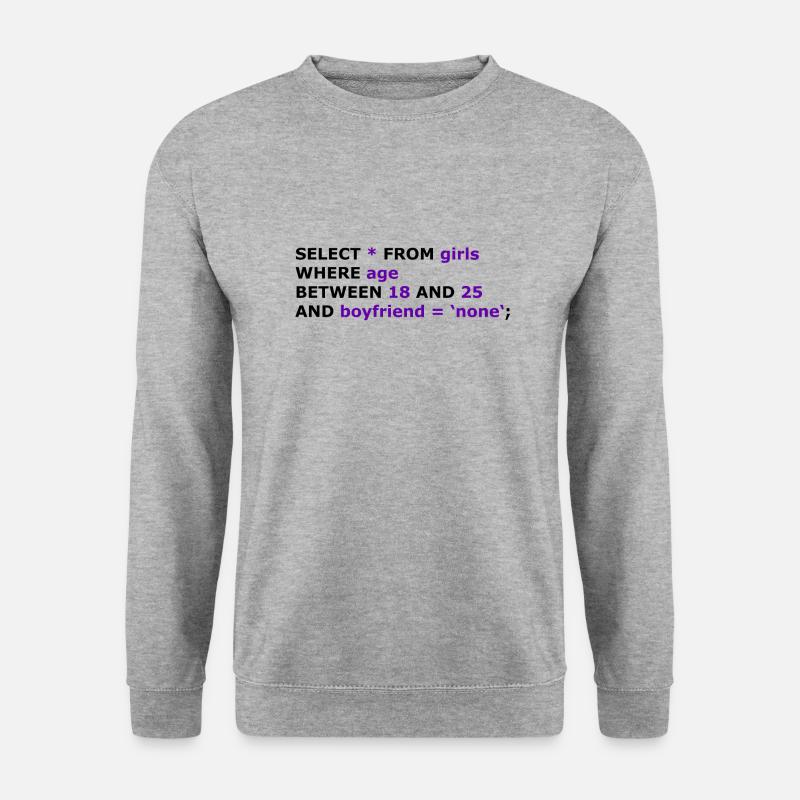 SQL select * from girls - Unisex Pullover - Weißgrau meliert