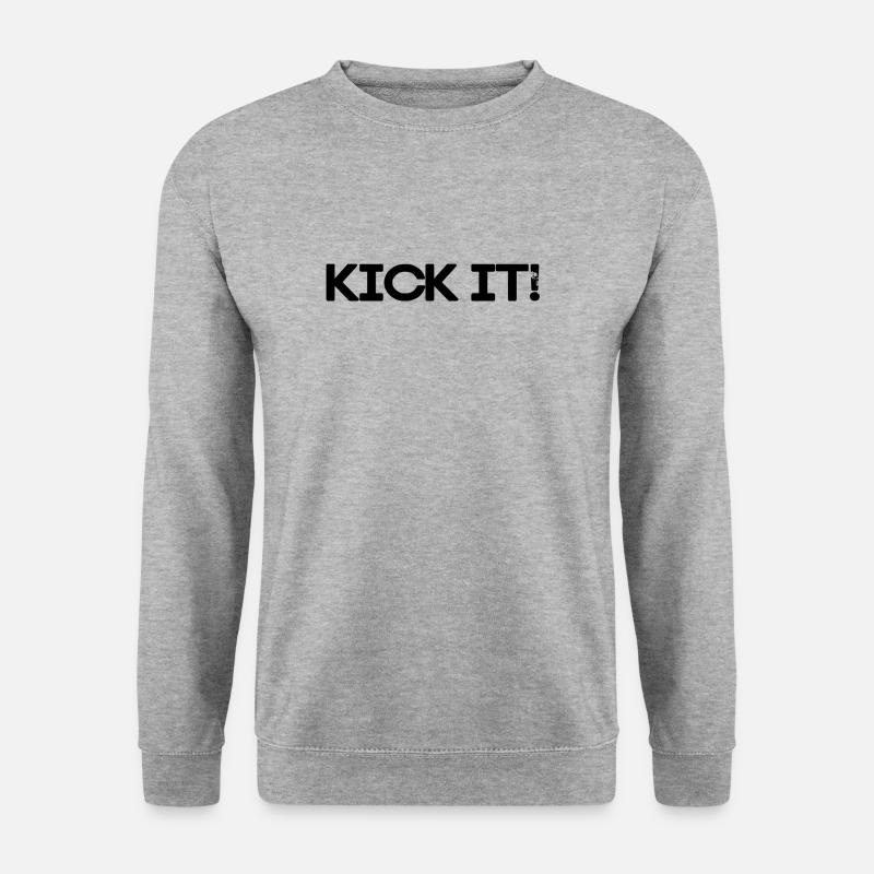 KICK IT - Unisex Pullover - Weißgrau meliert