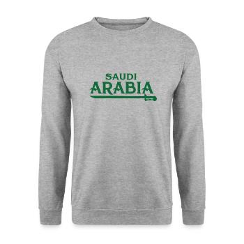 Champion du Monde de Football Fan d'Arabie Saoudite - Sweat-shirt Unisexe - gris chiné - Devant - Alina (178cm) & Michal (187cm)
