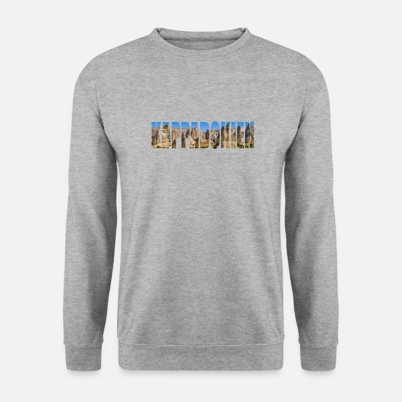 kappadokien panorama - Unisex Pullover - Weißgrau meliert