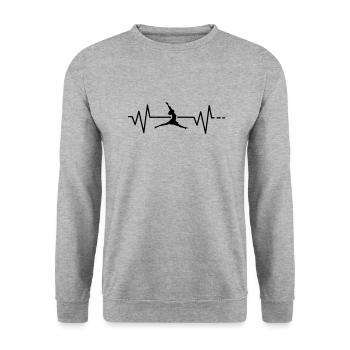 Danse - battement de coeur, passe-temps, loisirs, sport, pouls - Sweat-shirt Unisexe - gris chiné - Devant - Alina (178cm) & Michal (187cm)