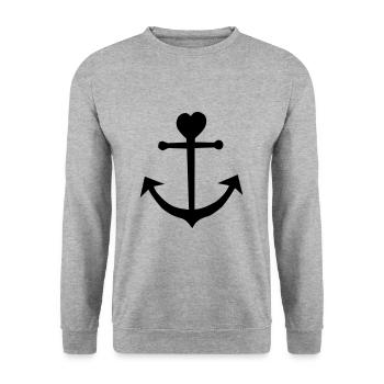 Ancre-Nord-Moin - Sweat-shirt Unisexe - gris chiné - Devant - Alina (178cm) & Michal (187cm)